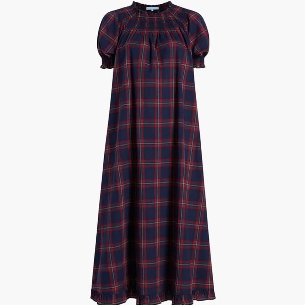 Hill House Home Caroline Navy Tartan Nap Dress Size Small